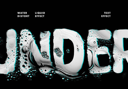Water Distort Liquid Effect Mockup