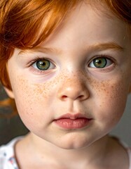 そばかすのある笑顔の子供を描いた油彩画風のポートレートイラスト