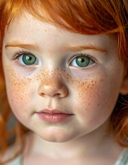 そばかすのある笑顔の子供を描いた油彩画風のポートレートイラスト