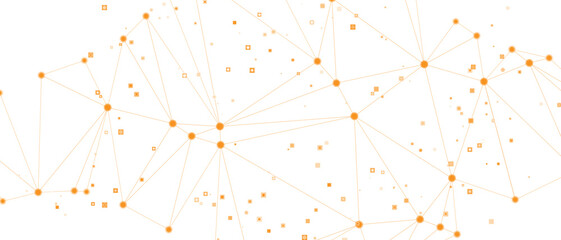 Complex network structure with glowing nodes representing data and technological connections © Meraj Hossain