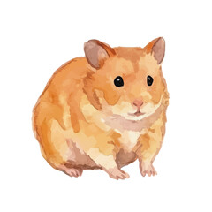 Fototapeta premium Watercolor-style hamster illustration／ハムスター