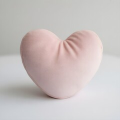 Soft pink heart-shaped pillow