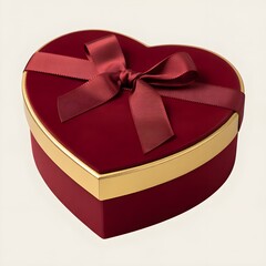 Elegant heart-shaped gift box with bow
