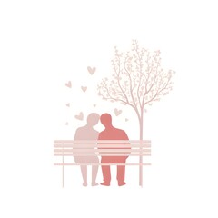 Couple enjoying a peaceful moment on a park bench