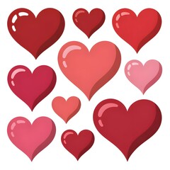 Collection of colorful hearts