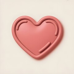 Pink heart-shaped object on white background