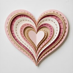 Layered paper heart craft