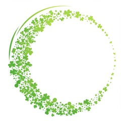 Fototapeta premium Green Leaf Circle Frame Background
