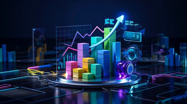 Colorful business analytics chart representing financial growth and data analysis
 - Powered by Adobe