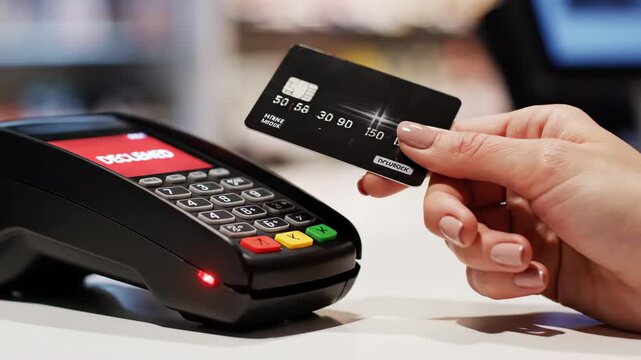 4K Video: Contactless payment with credit card on POS terminal failing