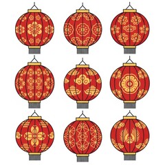 Chinese New Year Lantern Vector Set