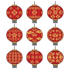 Festive Red Lantern Illustration