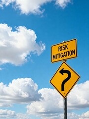 Yellow road signs under blue sky