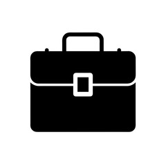 Obraz premium A minimalist black silhouette icon representing a professional business briefcase