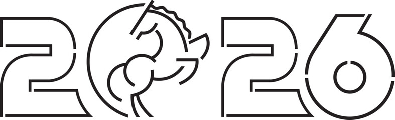 Chinese New Year Horse Vertical Illustration