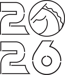 Chinese New Year Horse Vertical Illustration