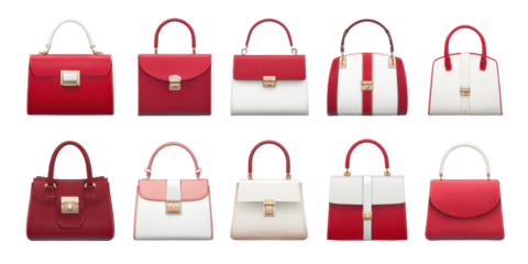 Collection of Stylish Red and White Handbags for Modern Women