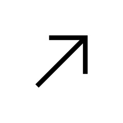 Straight thin arrow. Vector symbol and icon on white background.