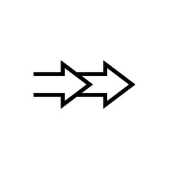 Two arrows pointing in the same direction. Simple vector illustration on a white background.