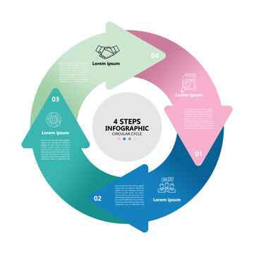 Venn diagram infographic circular cycle template for business presentations and websites. vector editable infographic. infographic 4 parts.