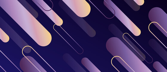 Colorful geometric abstract background overlap layer on dark space with rounded shape decoration