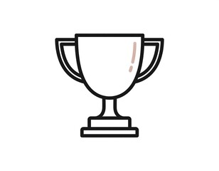 A simple, minimalist outline of a gold-colored trophy cup