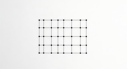 Grid Vector Pattern of Intersecting Lines and Dots Representing Nodes on White Background Minimalist Design for Modern and Simple Layouts