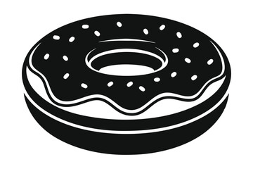 Obraz premium donut silhouette line art vector illustration