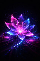 Elegant abstract neon flower design