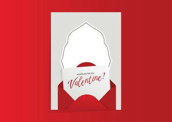 Minimal Valentine&rsquo;s Day illustration featuring a classic envelope and heartfelt message.