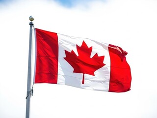 Canadian Flag Waving in the Wind