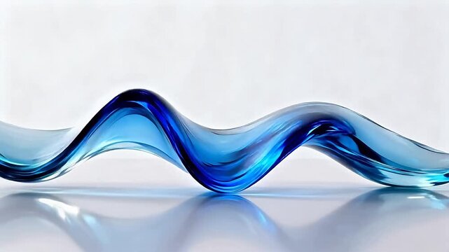 Blue liquid wave on reflective surface