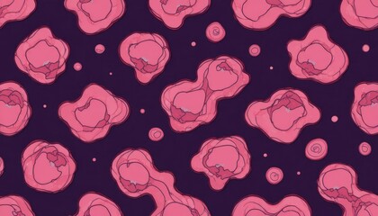 Creative design featuring pink shapes on dark background with abstract patterns Generative AI