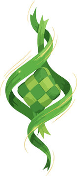 Green ketupat for Eid celebration