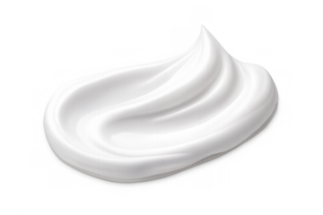 White cosmetic cream swirl and smear, beauty product or hygiene foam, skincare moisturizer texture, transparent background
