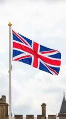 Naklejka premium Union Jack Flag Waving in the Wind