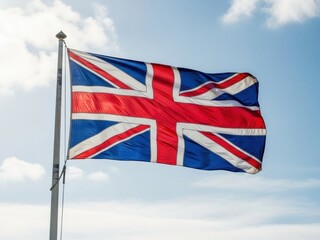 Union Jack Flag Waving in the Wind