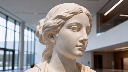 現代建築空間に溶け込む抽象彫刻を捉えたコンテンポラリー写真作品