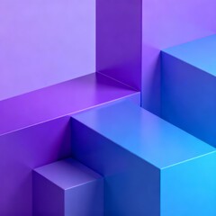 Abstract geometric shapes in purple and blue