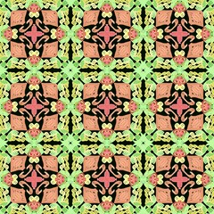 Retro Geometric Tile Pattern for Decorative Surface Design