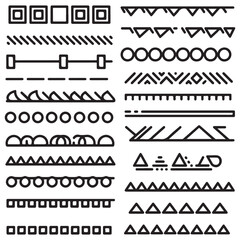 Obraz premium Minimalist Black Line Art Geometric Borders and Decorative Dividers Set
