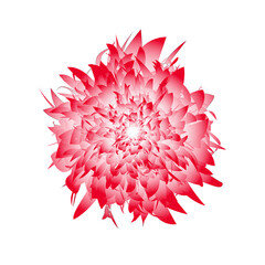 Abstract red spiky shape isolated on white background