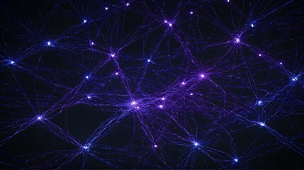 Fototapeta premium Abstract futuristic technology background with glowing blue data particles and network connections