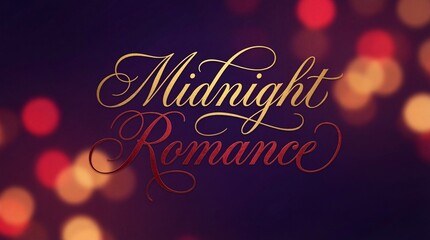 Midnight romance with elegant gold and red text on dark background