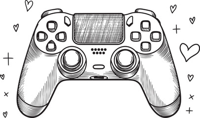 PS5 gmaimg controller line art illustration
