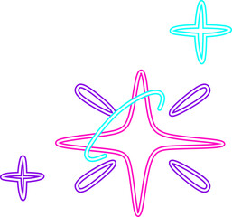 Cute Stars Line Neon