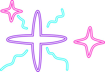 Cute Stars Line Neon