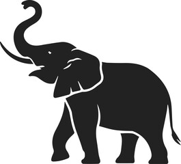 Obraz premium elephant silhouette wildlife animal vector illustration