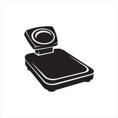  Silhouette digital scale modern black and white kitchen appliance vector illustration