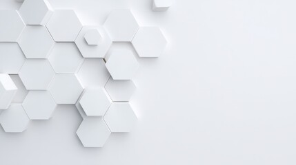 Modern Abstract White Hexagon Wall Design with Clean Minimalist Elements